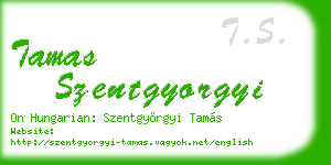 tamas szentgyorgyi business card